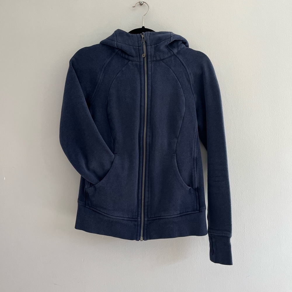 Navy blue lululemon scuba hoodie zip